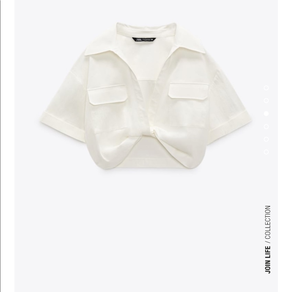 Zara Crop Top with knot - ECRU